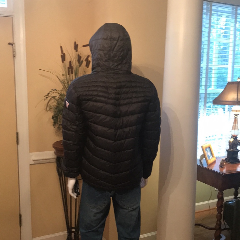 Guess Men’s Puffer Jacket XL Black-Grey - Picture 2 of 15